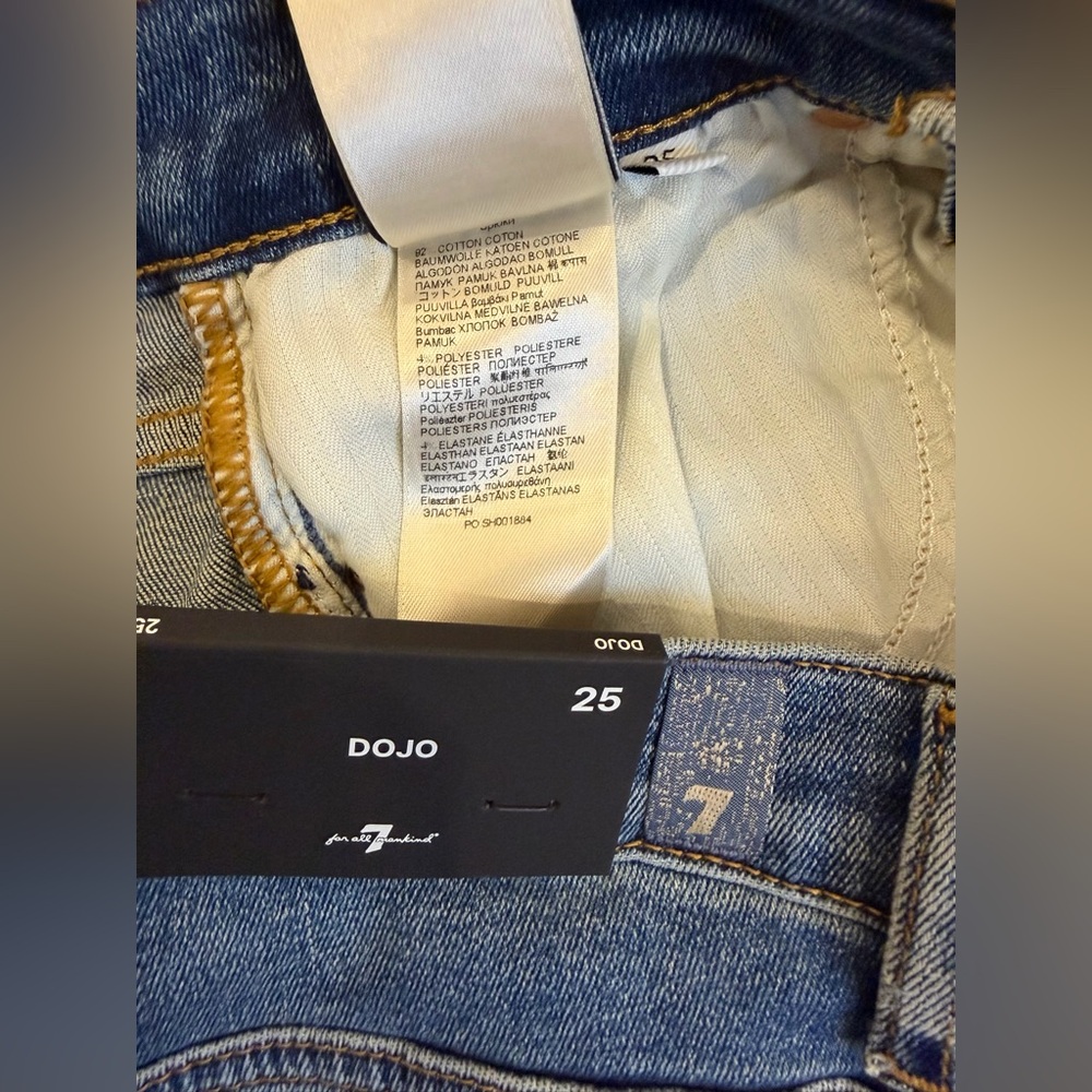 Long! 7 For All Mankind Dojo Original Jeans Women Flare Leg Trousers NWT Size 25 - Picture 11 of 13